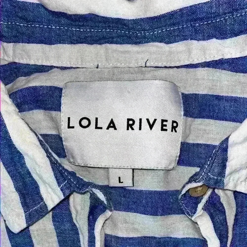 Blue and White Striped Men's Shirt - Picture 2 of 3